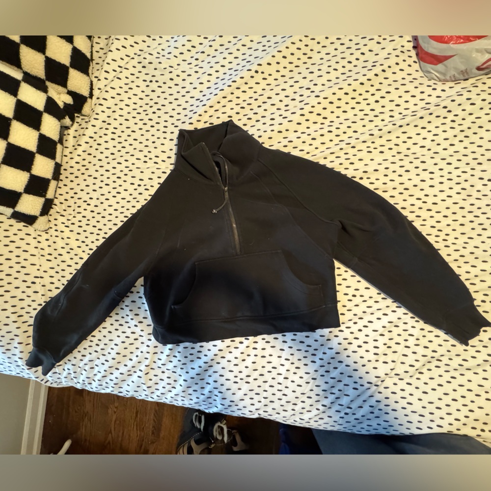 Scuba oversized funnel neck crop 1/2 zip
